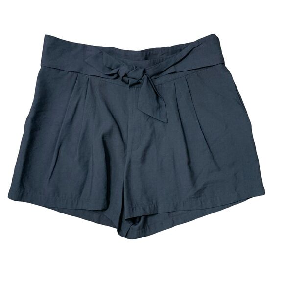 Gilli Size 0X Shorts High Rise Pleated Waist Tie Black Dress Pockets Women’s NEW - Picture 1 of 12